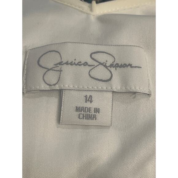 Jessica Simpson Women’s Coquette‎ Lace Crochet Pleated Mini Dress Size 14 White - Picture 5 of 5